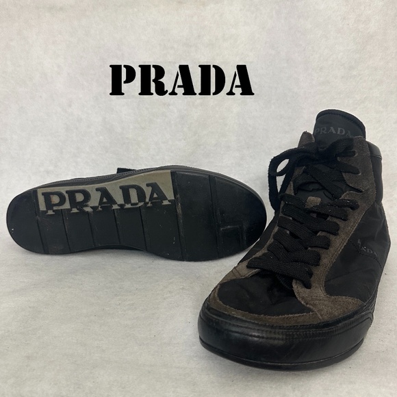 Prada Hightops US men's size 9 Gently worn Leather / nylon / suede / rubber - Picture 1 of 14